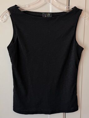 Y2K Eye Candy Black Boat Neck Fitted Tank Top M